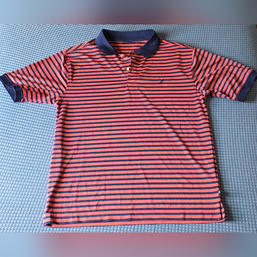 Nautica Kids Polo Shirt - Pink and Navy Stripes